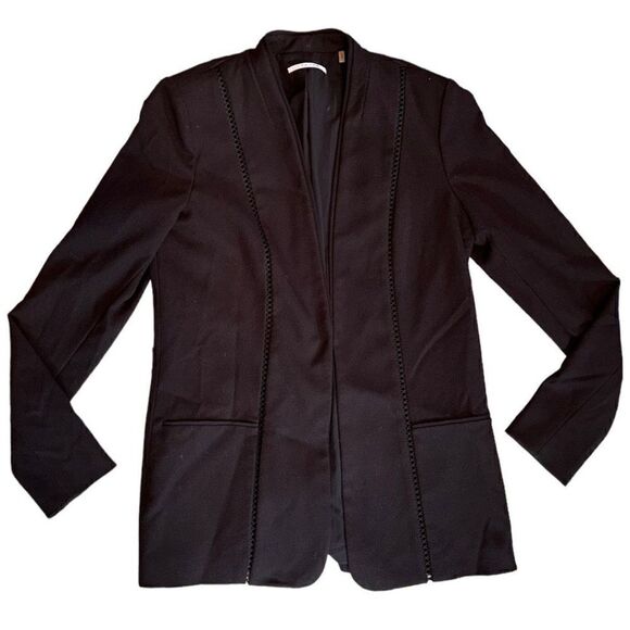 Tahari Black Blazer With Cross Stitch Detailing On Front Size 4 - Picture 9 of 9